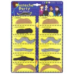 12 Moustaches Multi Formes Et Couleurs