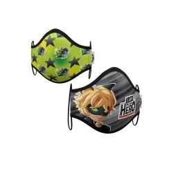 2 Masques En Tissus De Chat Noir Pour Enfant