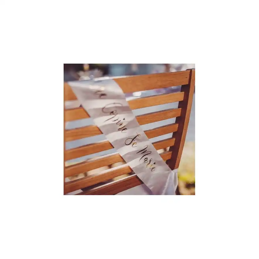 5 écharpes Evjf Rose Et Or De 77cm 2 5 écharpes Evjf Rose Et Or De 77cm – Image 2