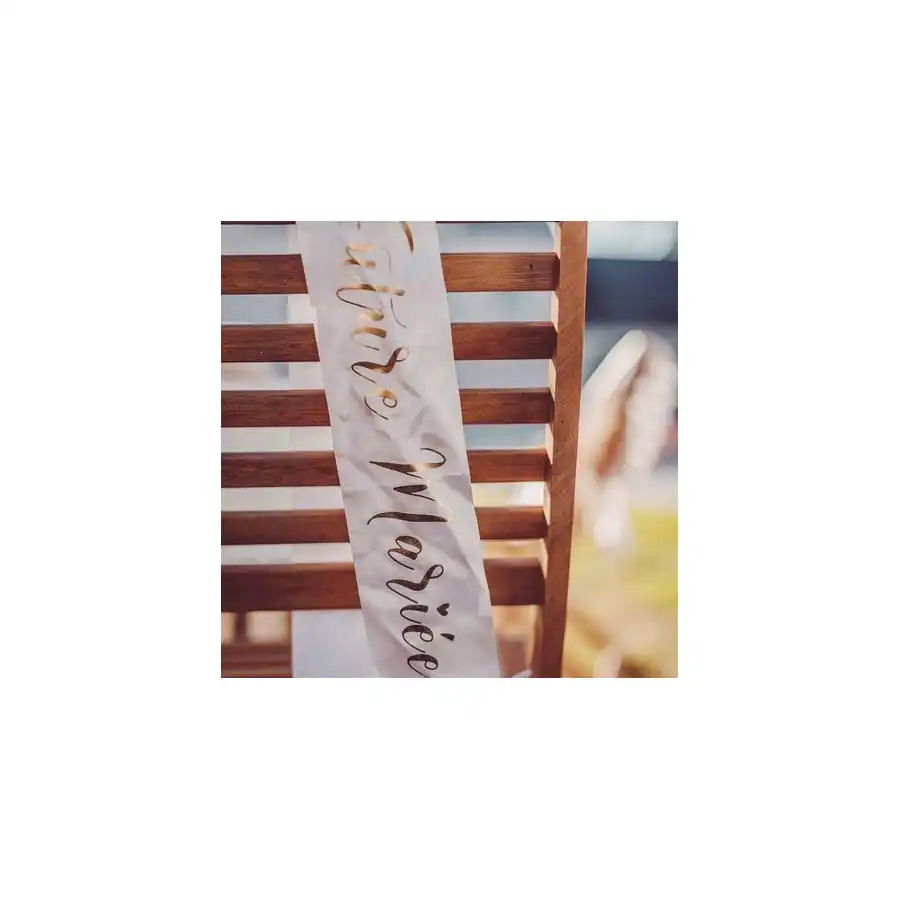 5 écharpes Evjf Rose Et Or De 77cm 3 5 écharpes Evjf Rose Et Or De 77cm – Image 3