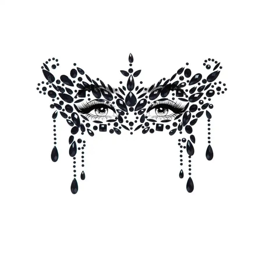 Adhésifs Noirs Gothiques Pour Visage De Halloween 2 Adhésifs Noirs Gothiques Pour Visage De Halloween – Image 2