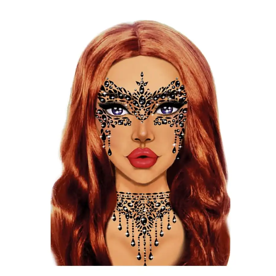 Adhésifs Noirs Gothiques Pour Visage De Halloween 1 Adhésifs Noirs Gothiques Pour Visage De Halloween