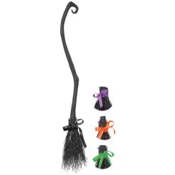 Balai De Sorcière Tordu En Plastique Noir