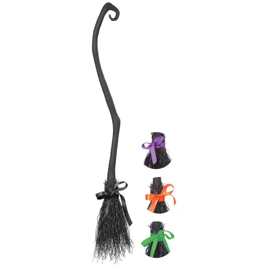 Balai De Sorcière Tordu En Plastique Noir 1 Balai De Sorcière Tordu En Plastique Noir