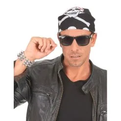 Bandana Noir Imprimé Crâne De Pirate -Camouflage Soldes Boutique Bandana noir imprime crane de pirate 35318
