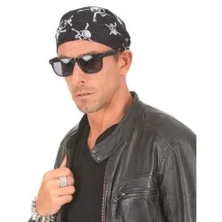 Bandana Noir Imprimé Têtes De Mort -Camouflage Soldes Boutique Bandana noir imprime tetes de mort 35313