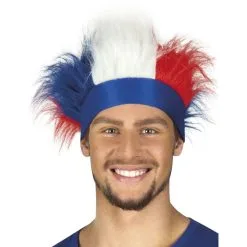 Bandeau Avec Cheveux Bleu Blanc Rouge