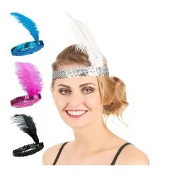 Robe Charleston Noire Et Dorée Motifs Paon, Adulte -Camouflage Soldes Boutique Bandeau charleston recouvert de sequins 1