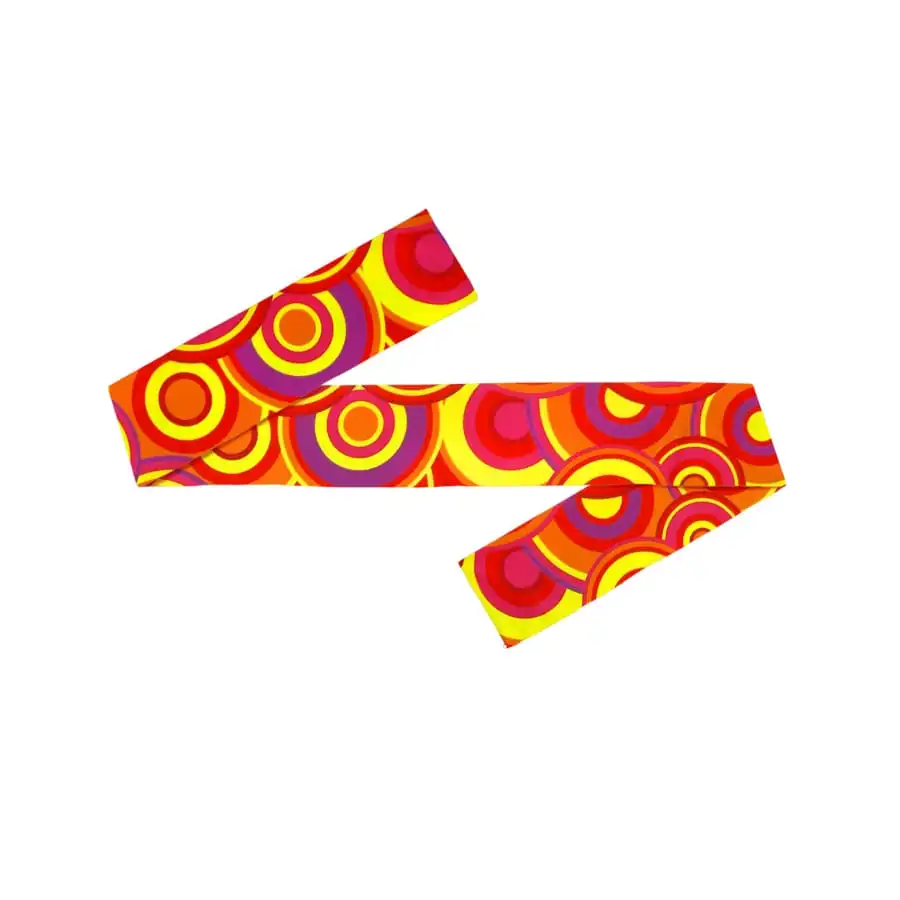 Bandeau Rouge Décoré De Motifs Années 70 2 Bandeau Rouge Décoré De Motifs Années 70 – Image 2