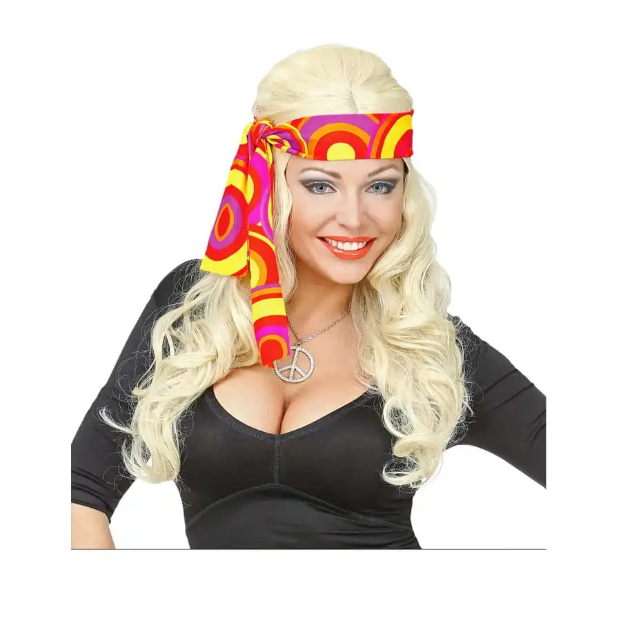 Bandeau Rouge Décoré De Motifs Années 70 1 Bandeau Rouge Décoré De Motifs Années 70