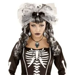 Boucles D'oreille Squelette Camées Noir Et Blanc -Camouflage Soldes Boutique Boucles d oreille squelette camees noir et blanc 59829