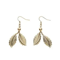 Boucles D'oreilles Feuilles De Laurier Dorées