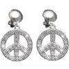 Boucles D'oreilles Symbole Peace And Love Strass