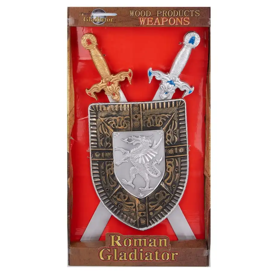 Bouclier Dragon Avec 2 épées Pour Enfant 2 Bouclier Dragon Avec 2 épées Pour Enfant – Image 2