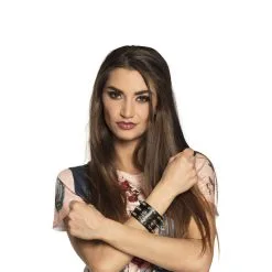 Bracelet Clouté Gothique Noir Pour Adulte