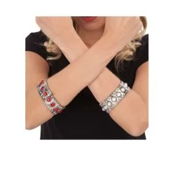 Robe Longue Médiévale Prune -Camouflage Soldes Boutique Bracelet medievale avec pierres rouges adulte 2