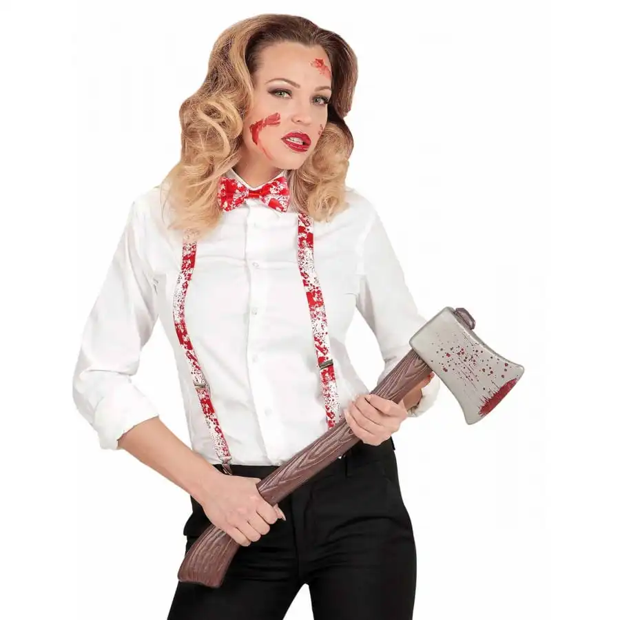 Bretelles Et Noud Papillon Blanc Tâché De Sang 2 Bretelles Et Noud Papillon Blanc Tâché De Sang – Image 2