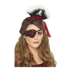 Cache-oeil Noire Rouge