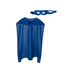 Cape Et Masque Bleu De Super Héros Pour Adulte