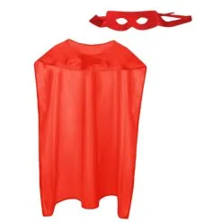 Cape Et Masque Rouge De Super Héros Pour Adulte