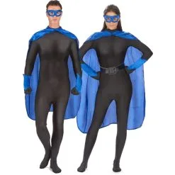 Cape, Manchettes Et Masque Bleu Pour Homme