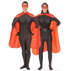 Cape, Manchettes Et Masque Rouge Pour Homme