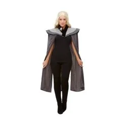 Cape Médiévale Grise Avec Larges épaules, Femme