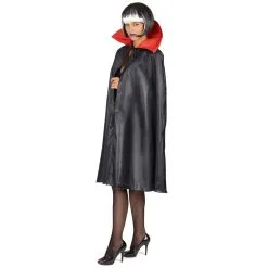 Cape Noire Avec Col Rouge Pour Adulte -Camouflage Soldes Boutique Cape noire avec col rouge pour adulte 28843
