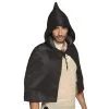 Cape Noire De Chevalier Médiéval Pour Homme