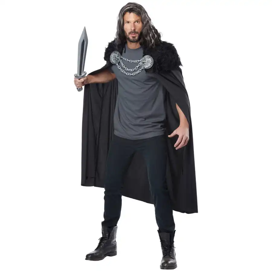 Cape Noire De Guerrier Blason Loup, Adulte 1 Cape Noire De Guerrier Blason Loup, Adulte