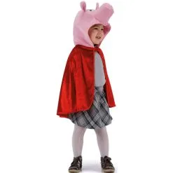 Cape Rouge Avec Tête De Petit Cochon, Pour Enfant
