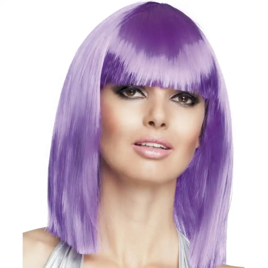 Carré Mi-long Violet Brillant 1 Carré Mi-long Violet Brillant