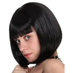 Carré Plongeant Noir Avec Frange, Luxe -Camouflage Soldes Boutique Carre plongeant noir avec frange luxe 29508