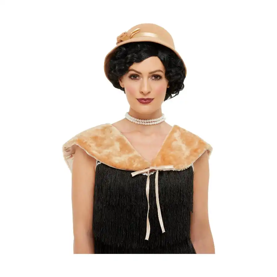 Chapeau Crème Années 20 Avec étole 2 Chapeau Crème Années 20 Avec étole – Image 2