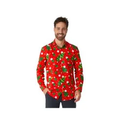 Chemise De Noël Rouge Pour Homme