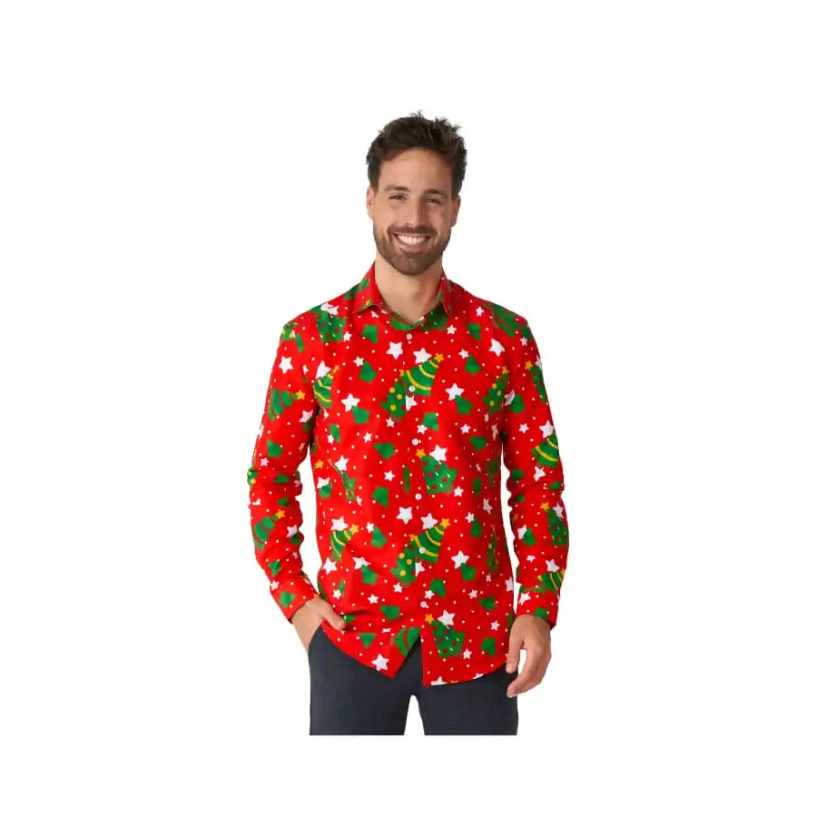 Chemise De Noël Rouge Pour Homme 1 Chemise De Noël Rouge Pour Homme