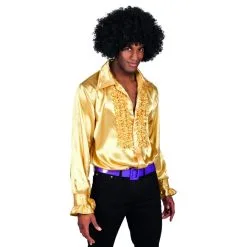 Chemise Dorée Disco Ruche Pour Homme