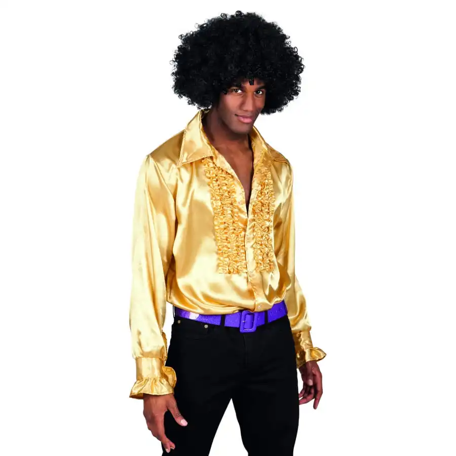 Chemise Dorée Disco Ruche Pour Homme 1 Chemise Dorée Disco Ruche Pour Homme