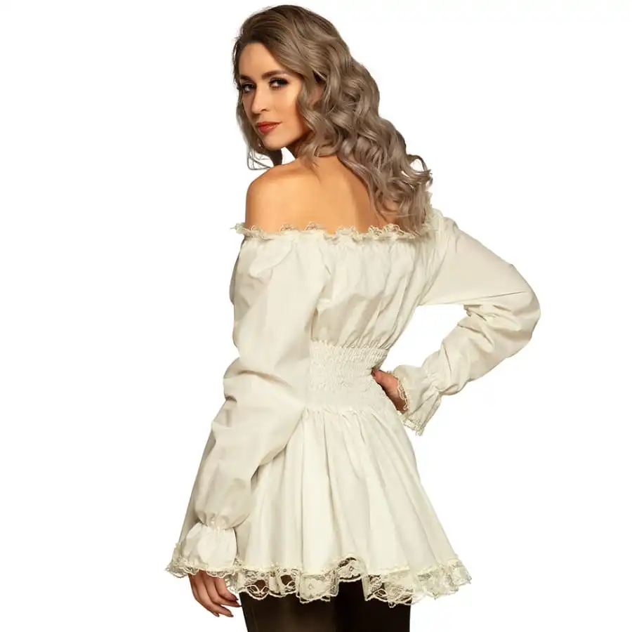 Chemise Médiévale Blanche épaules Dénudées 2 Chemise Médiévale Blanche épaules Dénudées – Image 2