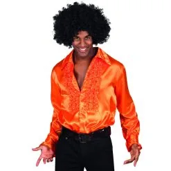 Chemise Orange Disco à Grand Col Pour Homme