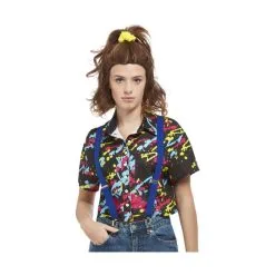 Chemise Tâches De Peinture Courtes Manches, Femme