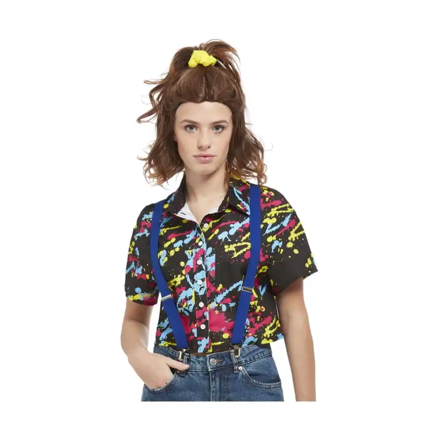 Chemise Tâches De Peinture Courtes Manches, Femme 1 Chemise Tâches De Peinture Courtes Manches, Femme