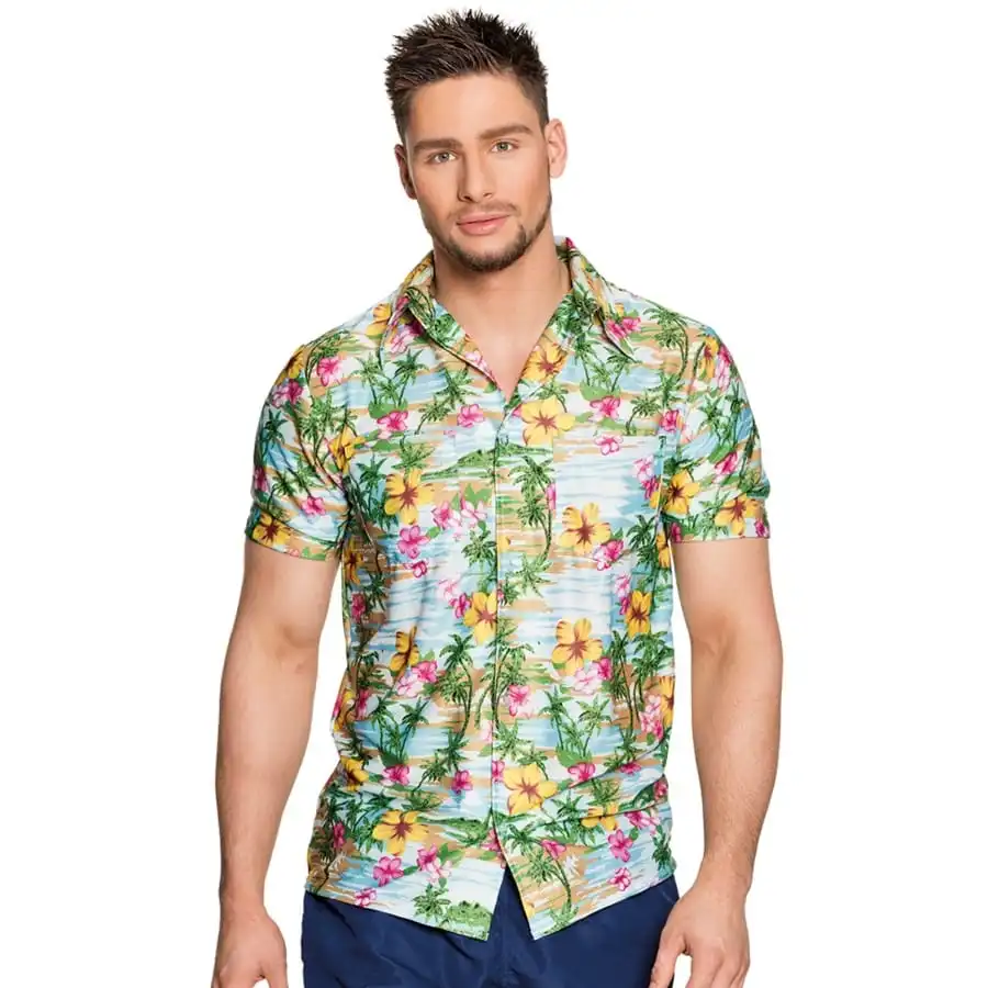 Chemisette Motifs Des îles Style Hawaï Pour Homme 1 Chemisette Motifs Des îles Style Hawaï Pour Homme