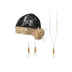 Coiffe Boucles Et Collier Charleston Pour Femme