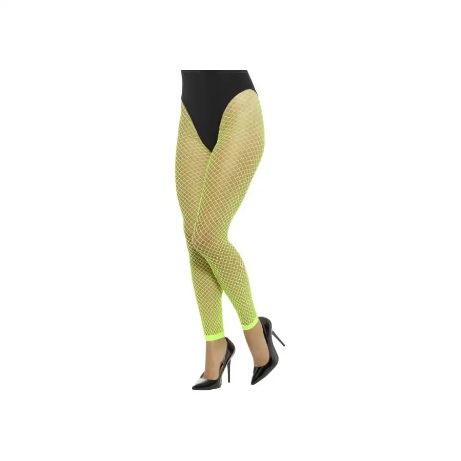 Collant Résille Vert Fluo Sans Pied 1 Collant Résille Vert Fluo Sans Pied