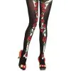 Collants Noirs Dia De Los Muertos Avec Roses