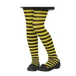 Collants Rayés Noir Et Jaune Pour Enfant