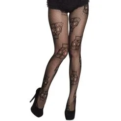 Déguisement Ouija Pour Femme -Camouflage Soldes Boutique Collants resilles motifs masque dia de los muertos