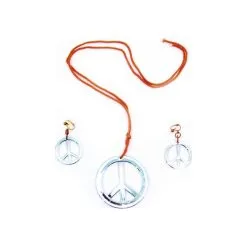 Collier, Boucles D'oreilles Peace And Love Argent