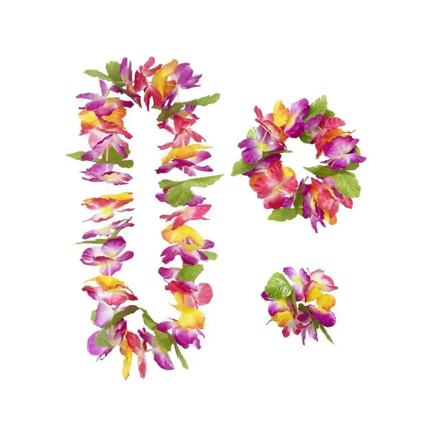 Collier, Couronne Et Bracelet Hawaïen 2 Collier, Couronne Et Bracelet Hawaïen – Image 2